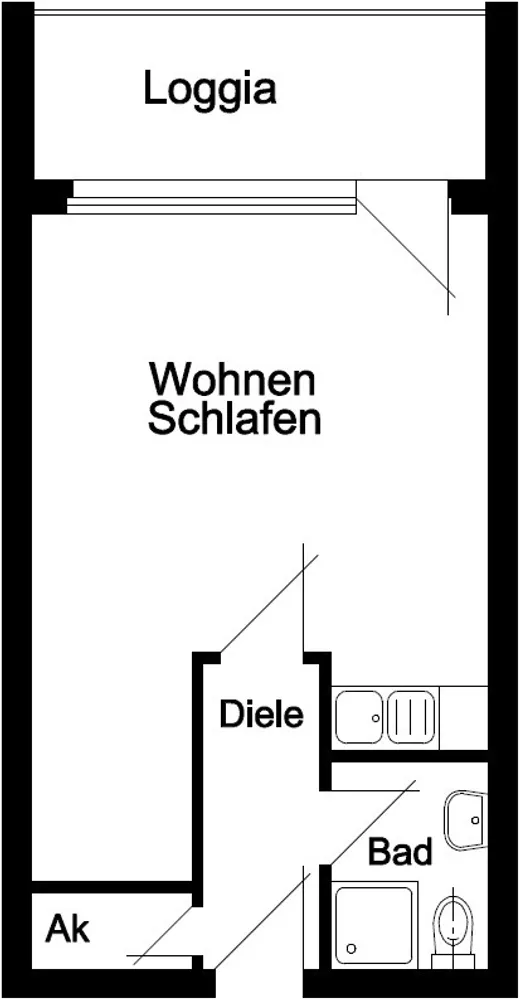 1 room apartment with 31 m² in Mettmann – Photo 5