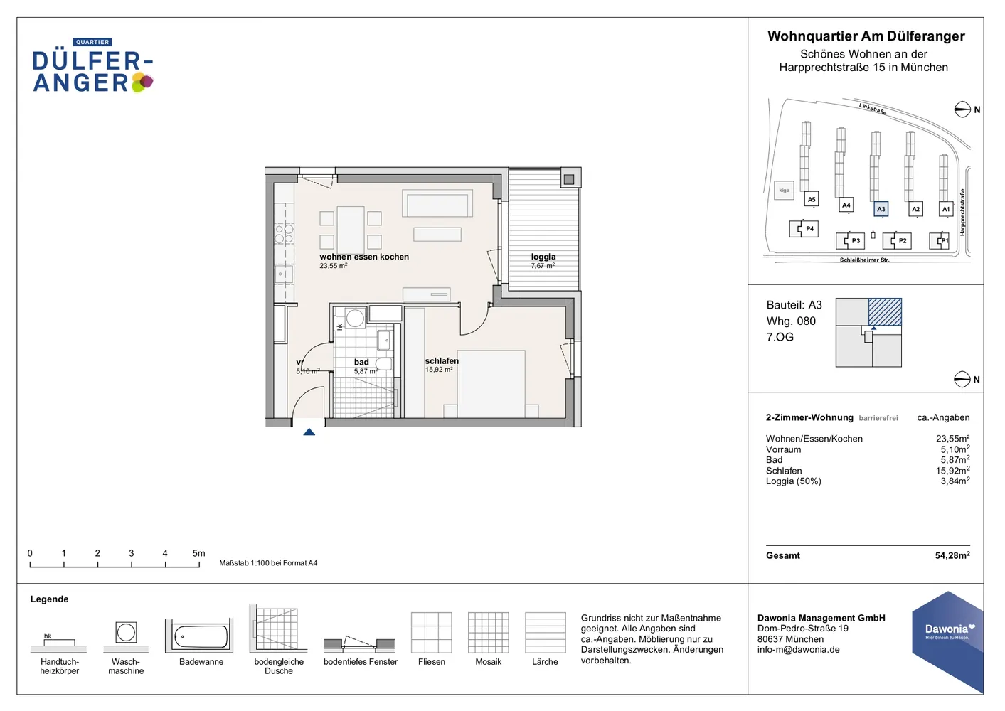 2 Zimmer Wohnung mit 54 m² in München – Bild 1