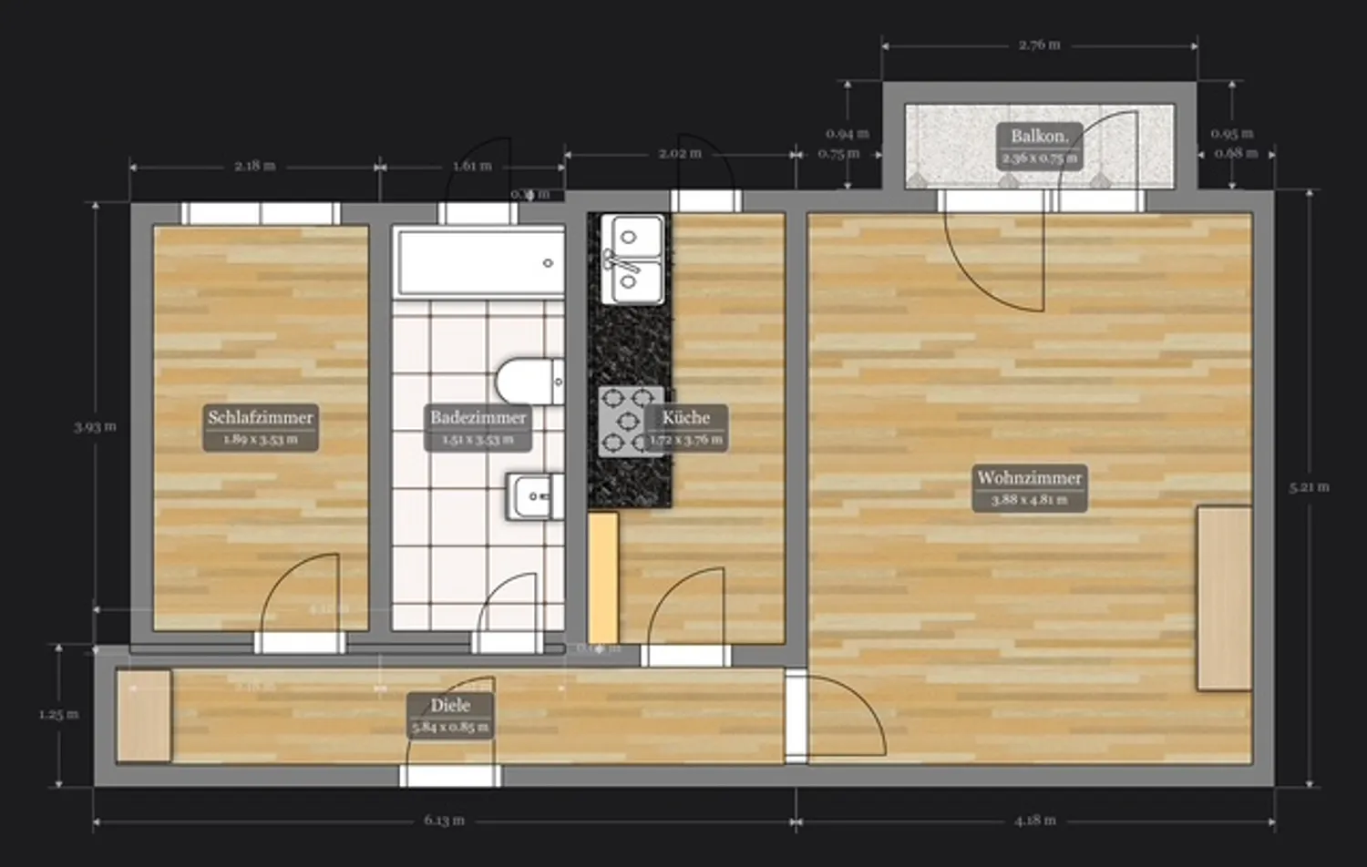2 Zimmer Wohnung mit 53 m² in Dortmund – Bild 1