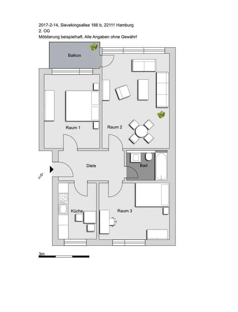 3 Zimmer Wohnung mit 71 m² in Hamburg – Bild 2