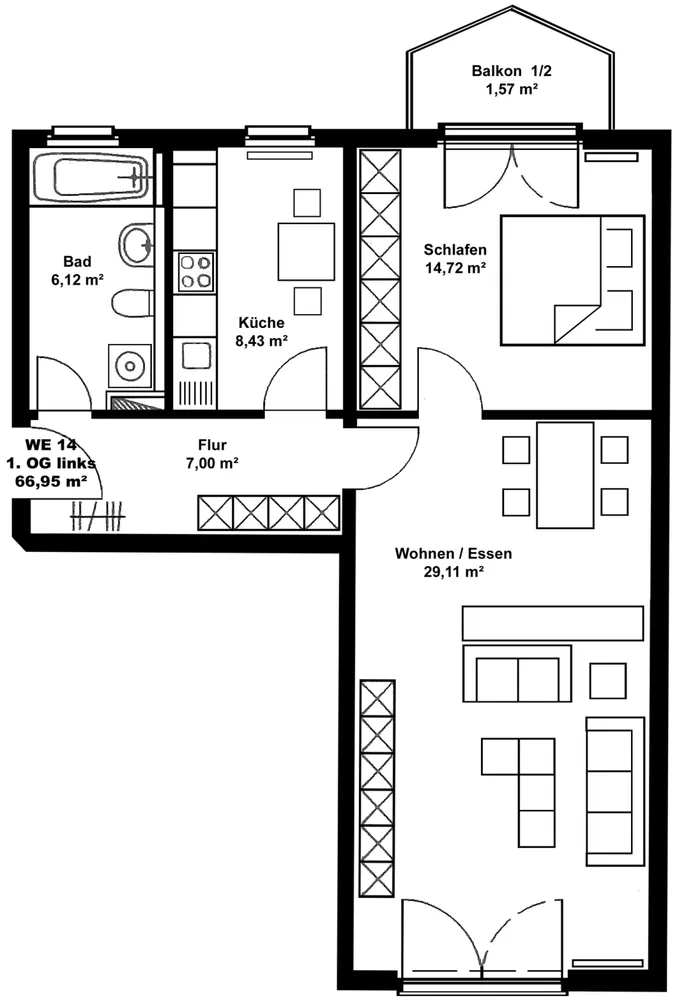 2 room apartment with 67 m² in Leipzig – Photo 3