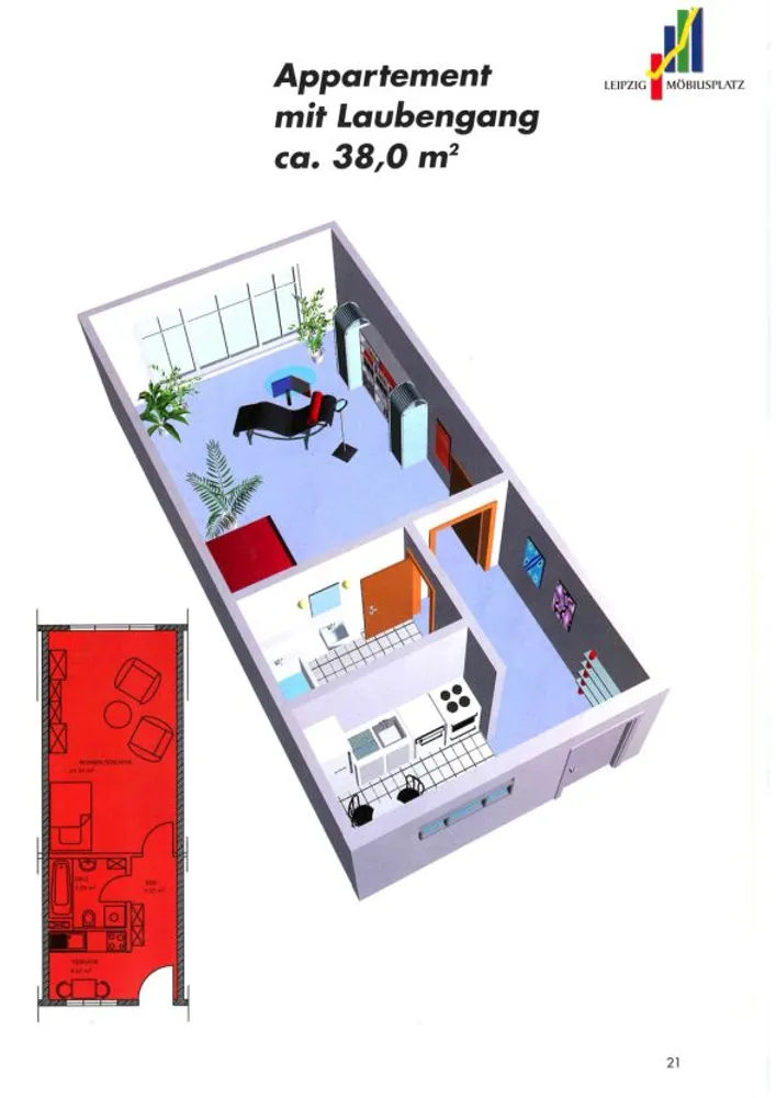 1 Zimmer Wohnung mit 38 m² in Leipzig – Bild 4