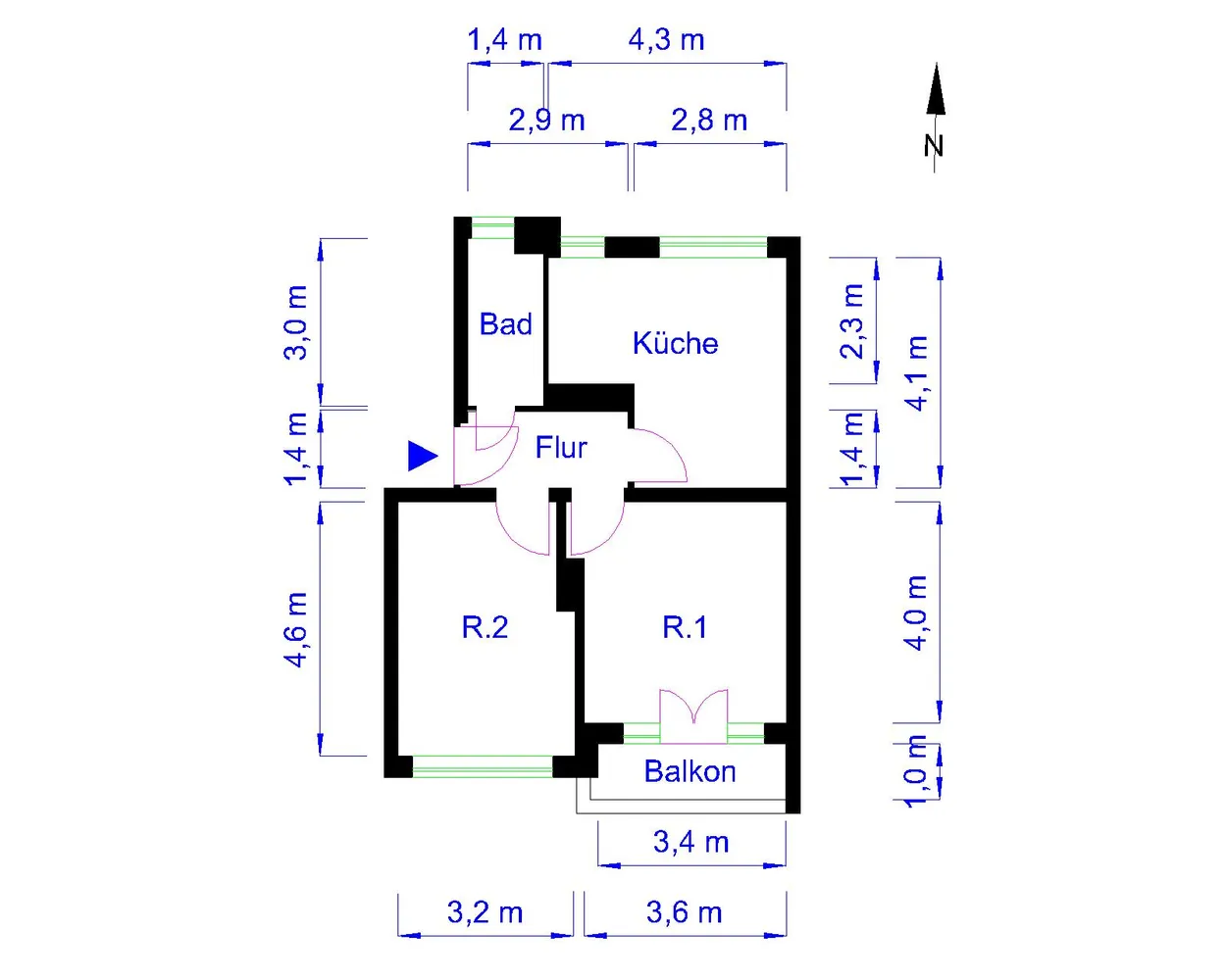 2 Zimmer Wohnung mit 56 m² in Magdeburg – Bild 3
