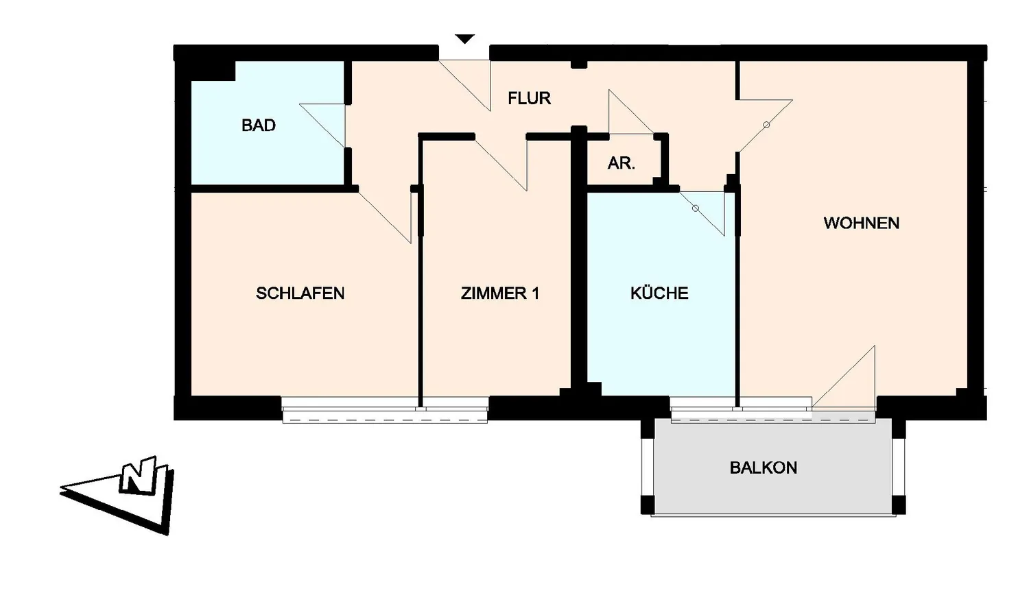 3 Zimmer Wohnung mit 72 m² in Lübeck – Bild 1