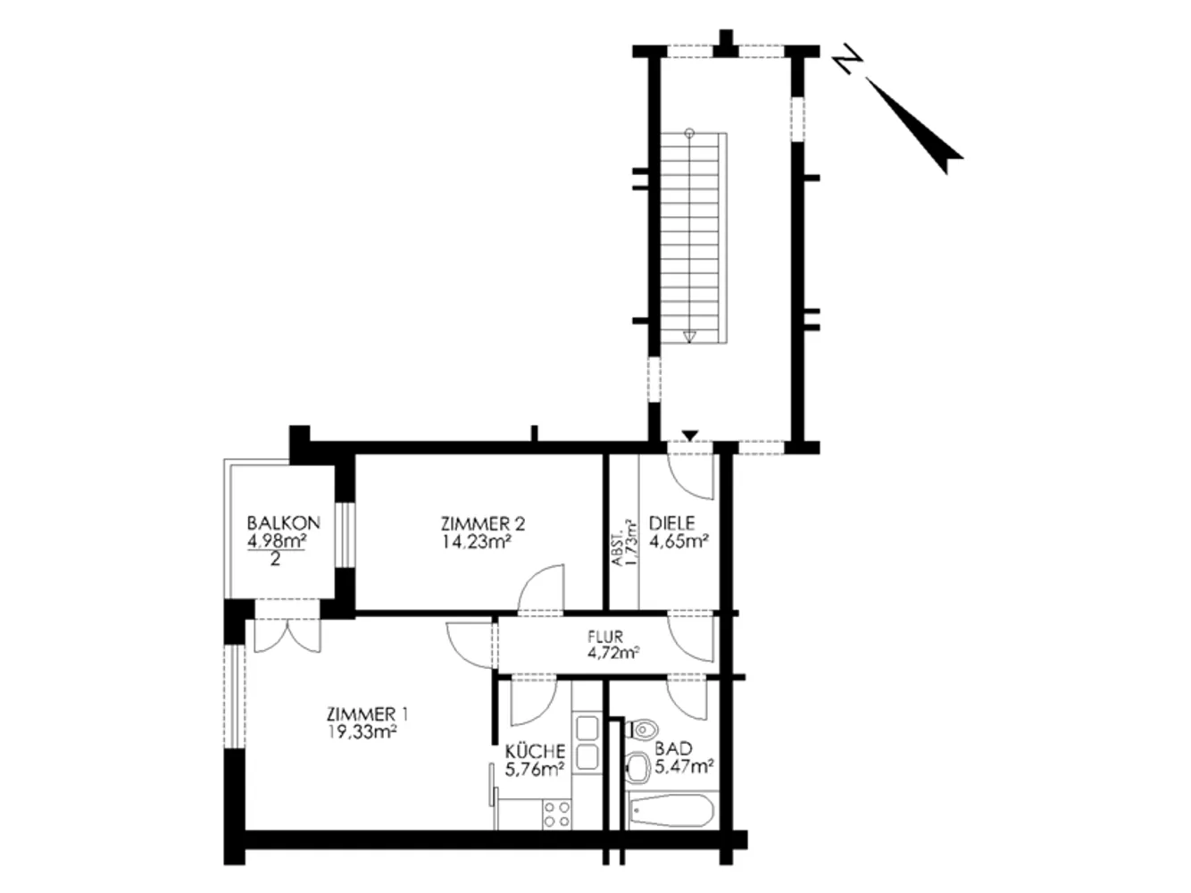 2 Zimmer Wohnung mit 58 m² in Pinneberg – Bild 3