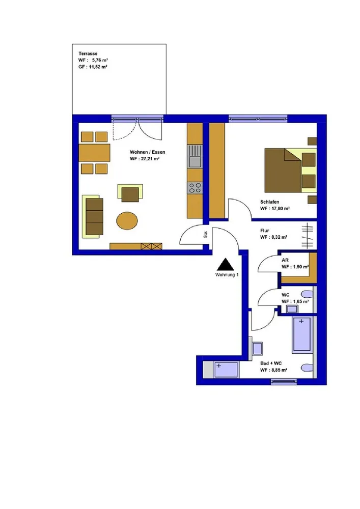 2 room apartment with 74 m² in Troisdorf – Photo 2