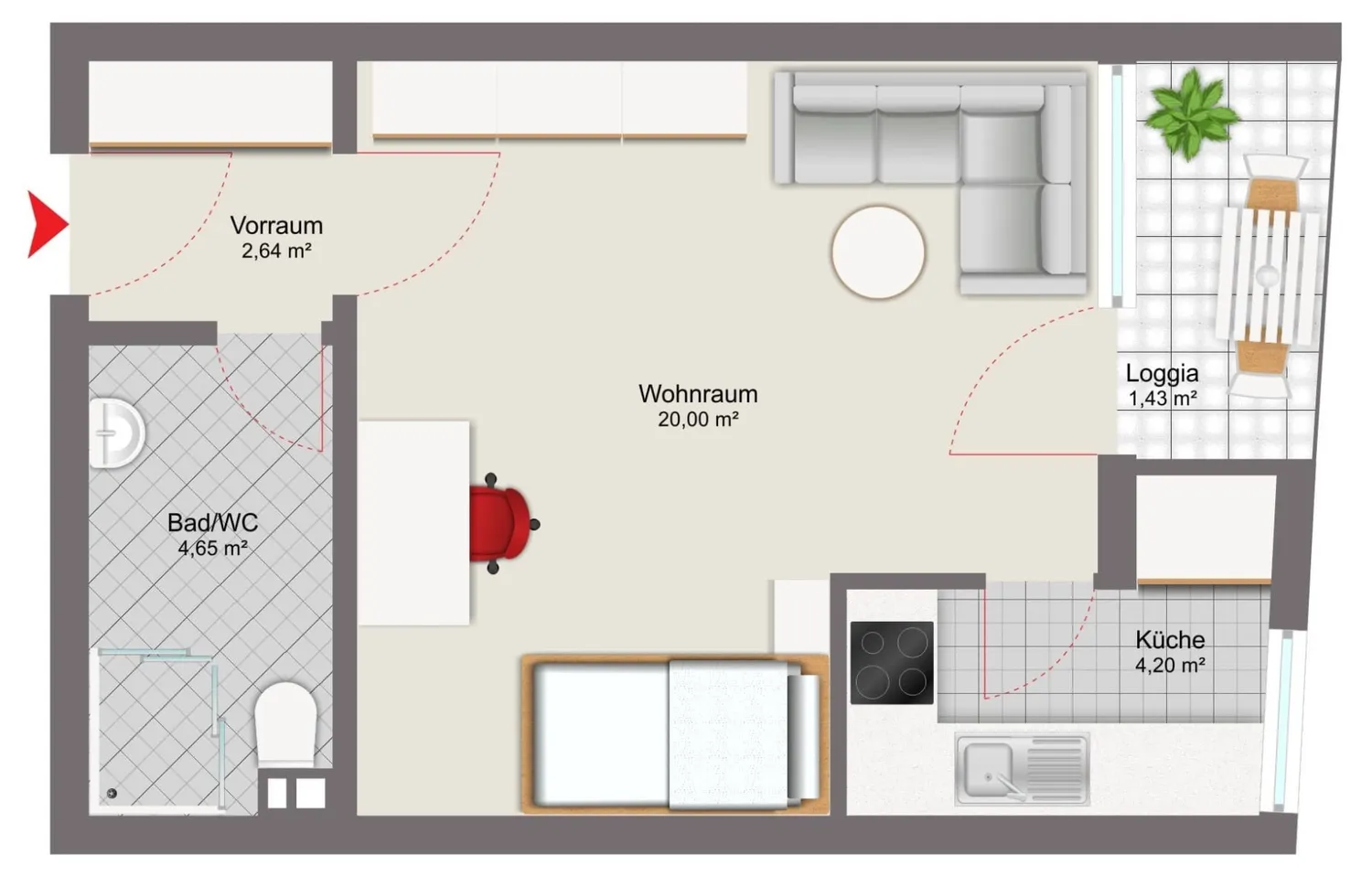 1 Zimmer Wohnung mit 33 m² in München – Bild 8