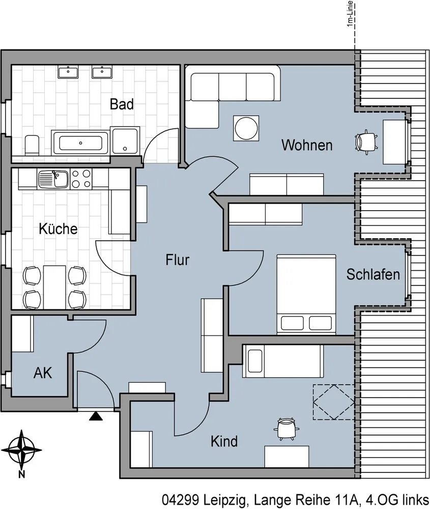 3 Zimmer Wohnung mit 86 m² in Leipzig – Bild 2