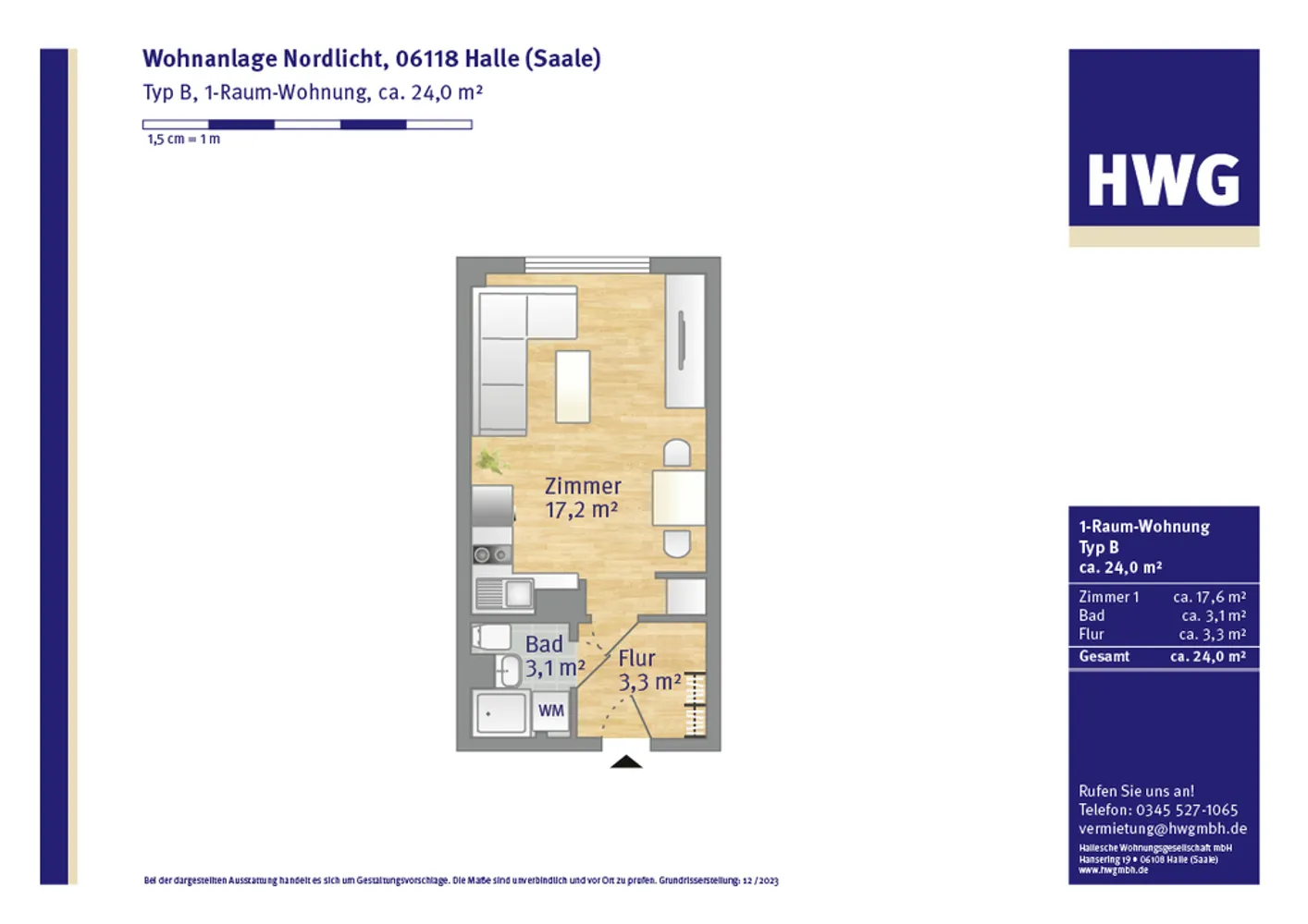 1 Zimmer Wohnung mit 24 m² in Halle (Saale) – Bild 6