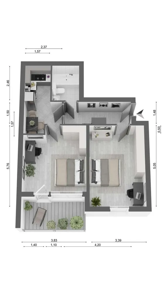 3 Zimmer Wohnung mit 55 m² in Mannheim – Bild 7