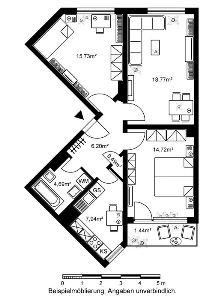 3 room apartment with 70 m² in Frankfurt am Main – Photo 4