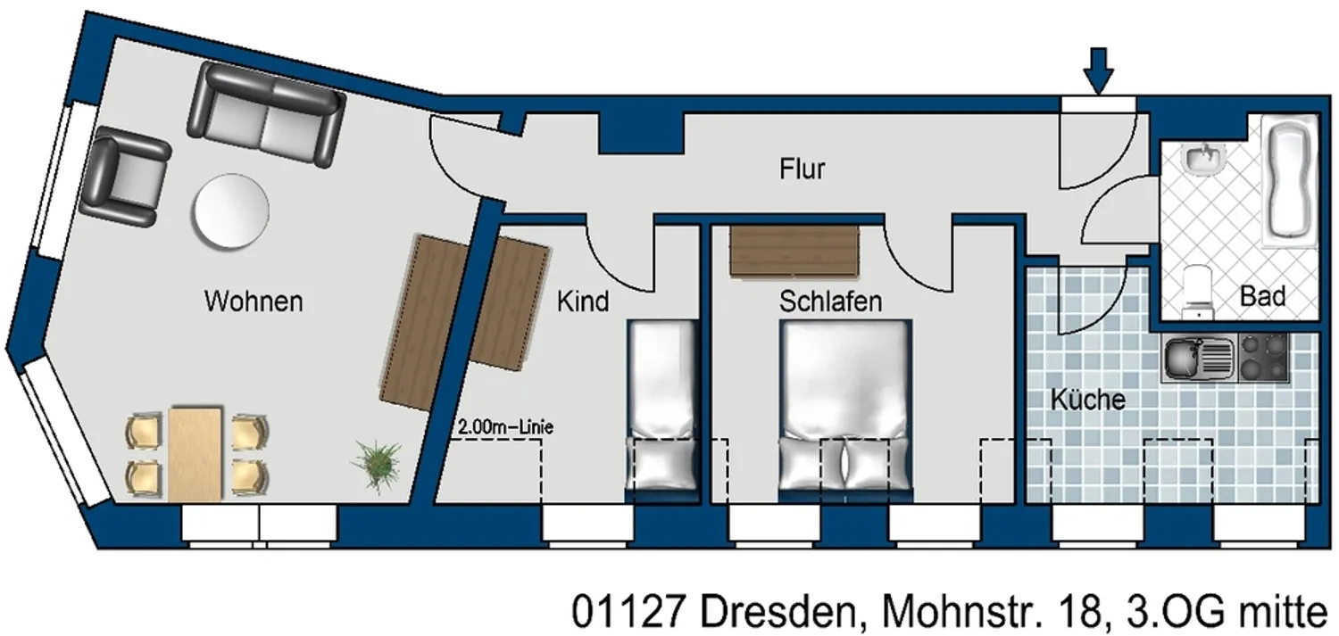 3 Zimmer Wohnung mit 67 m² in Dresden – Bild 7