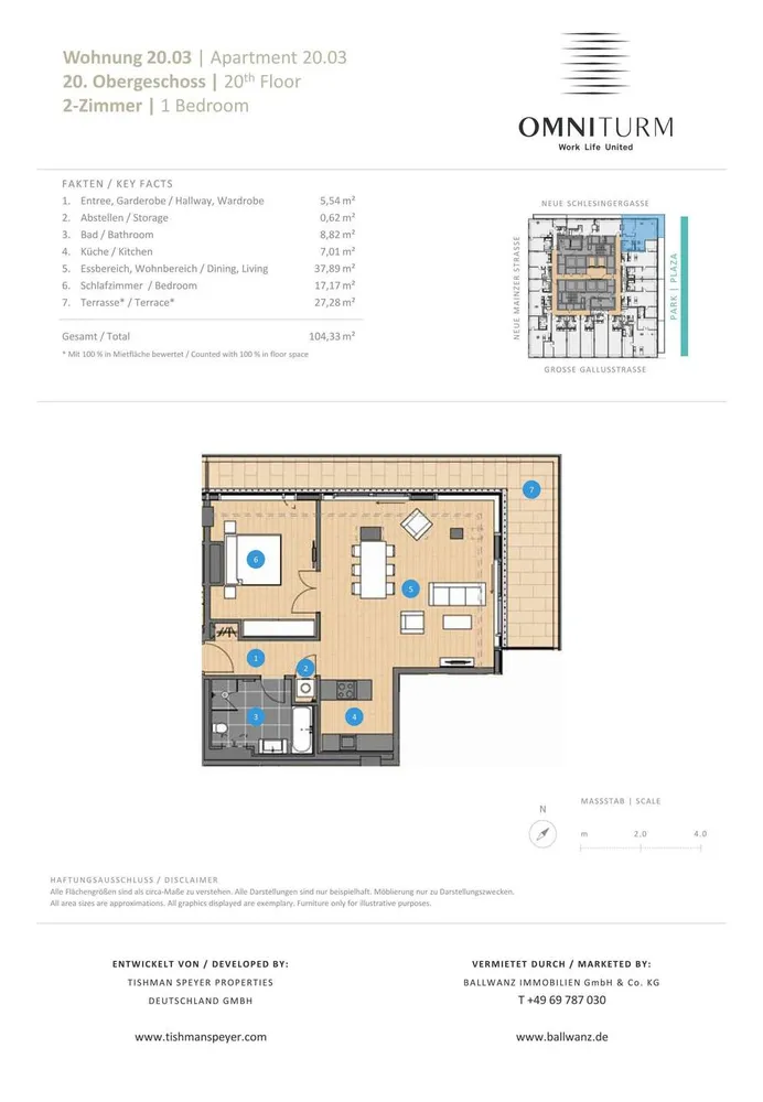 2 Zimmer Wohnung mit 104 m² in Frankfurt am Main – Bild 6