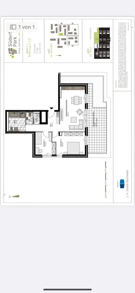 3 Zimmer Wohnung mit 97 m² in Hamburg – Bild 3