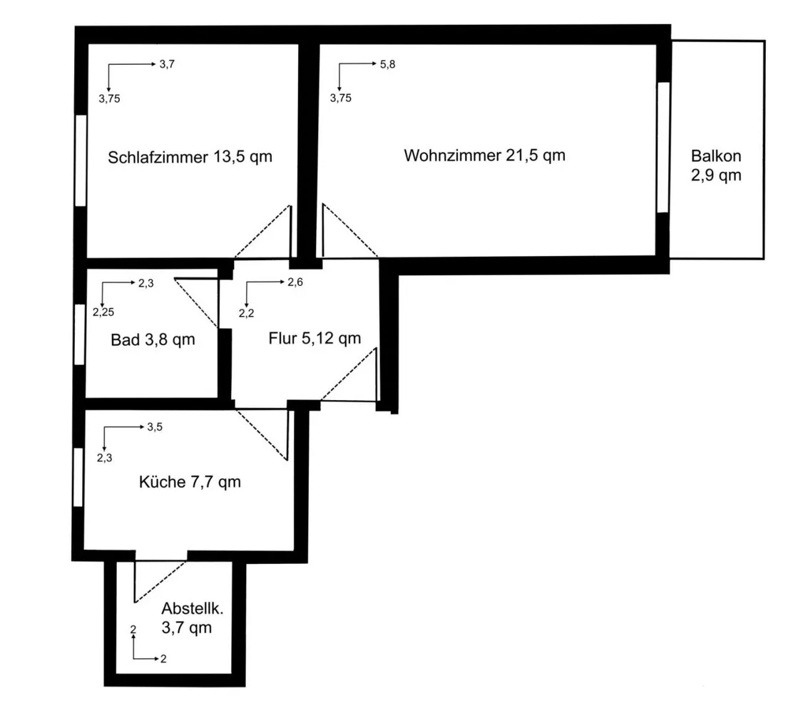 2 Zimmer Wohnung mit 59 m² in Konstanz – Bild 1