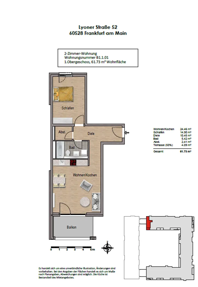 2 Zimmer Wohnung mit 62 m² in Frankfurt am Main – Bild 9