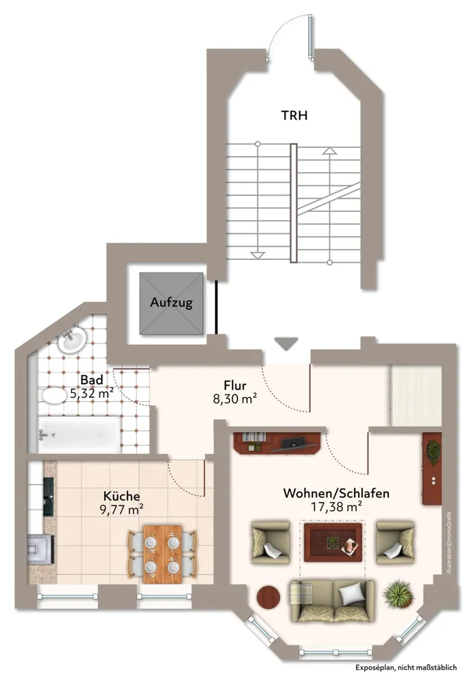 1 room apartment with 42 m² in Magdeburg – Photo 4