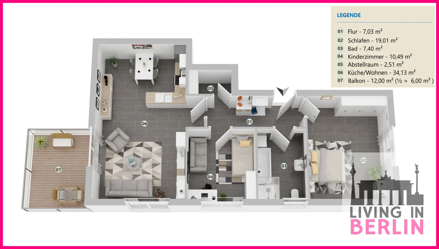 3 room apartment with 87 m² in Berlin – Photo 2