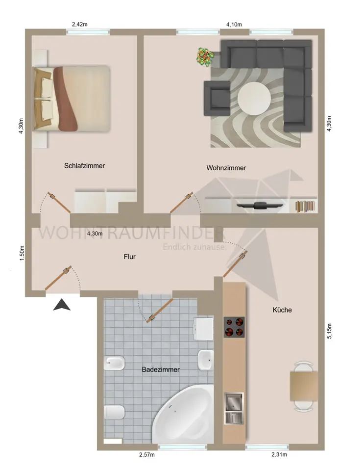 2 Zimmer Wohnung mit 54 m² in Werdau – Bild 8