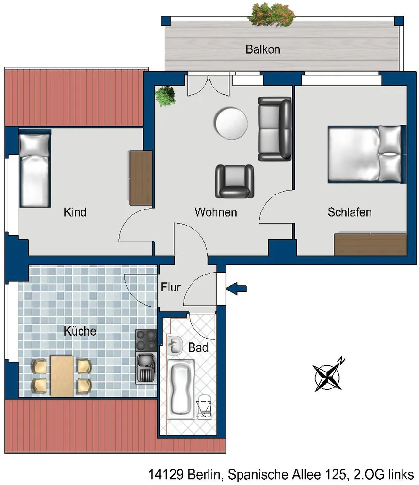 3 Zimmer Wohnung mit 60 m² in Berlin – Bild 2