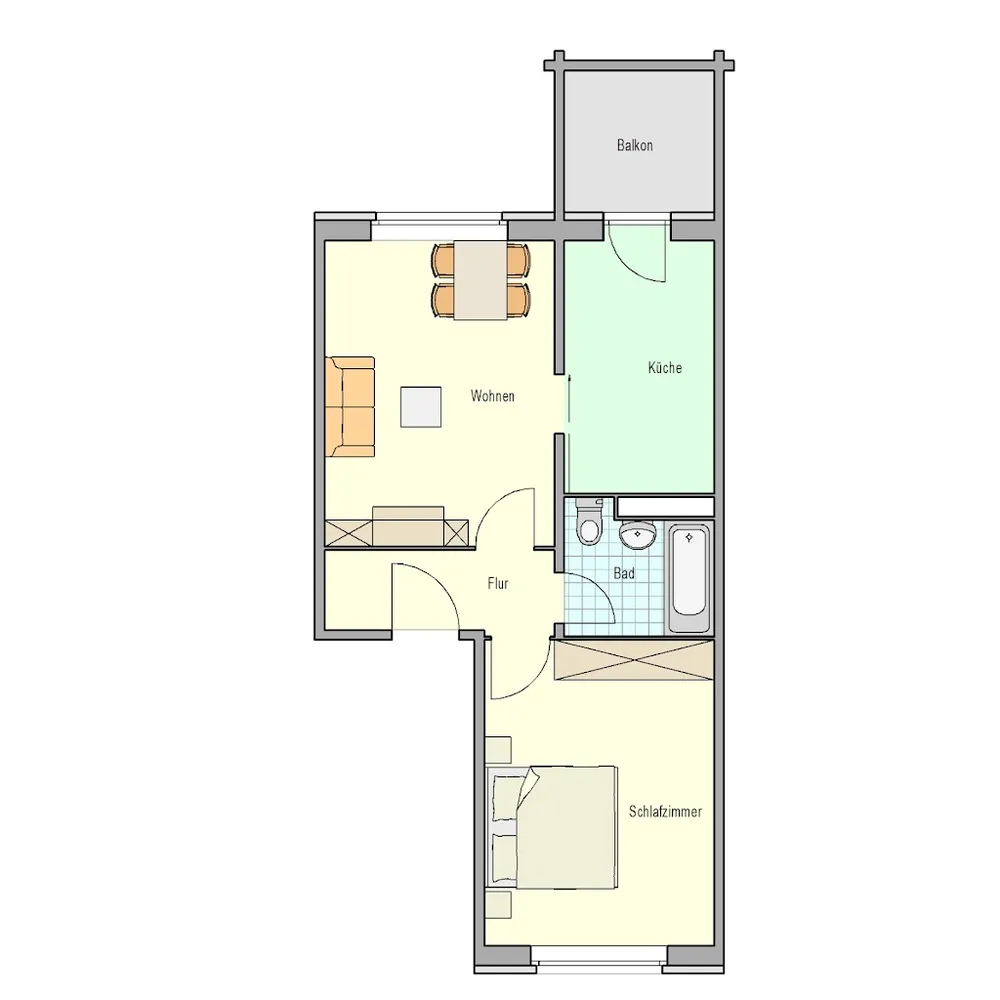 2 Zimmer Wohnung mit 51 m² in Rostock – Bild 3