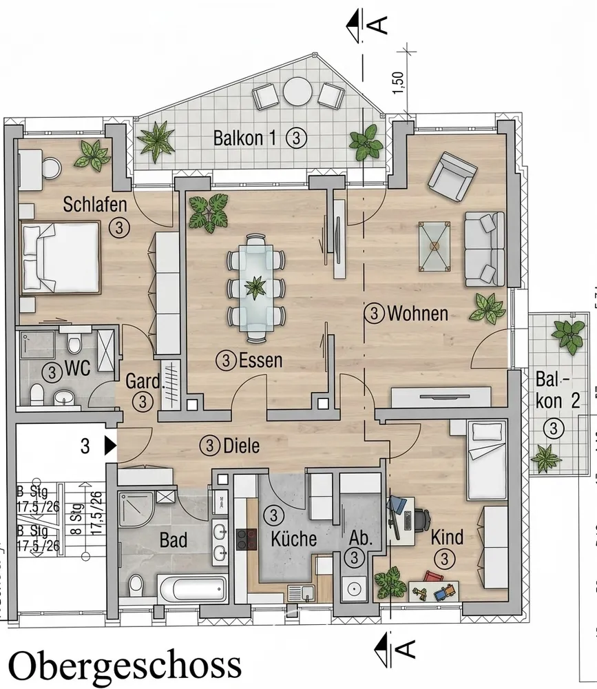 4 Zimmer Wohnung mit 118 m² in Nürnberg – Bild 2