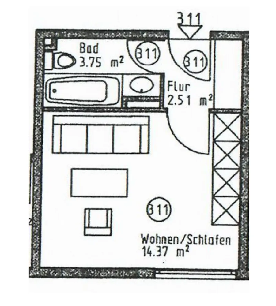 1 Zimmer Wohnung mit 21 m² in München – Bild 8