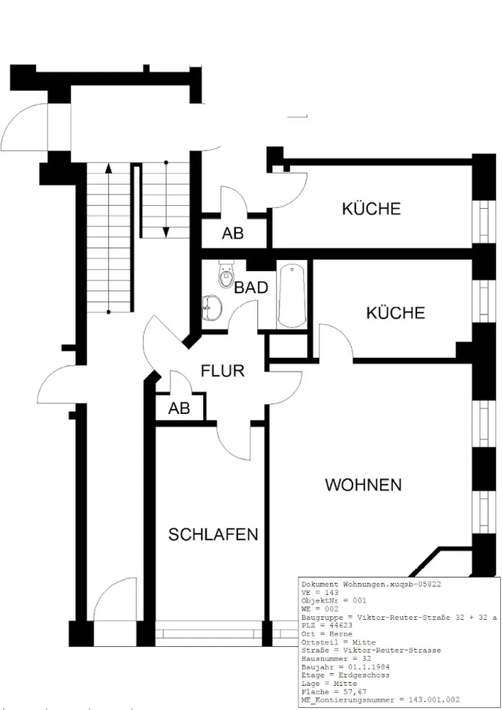 3 Zimmer Wohnung mit 58 m² in Herne – Bild 3