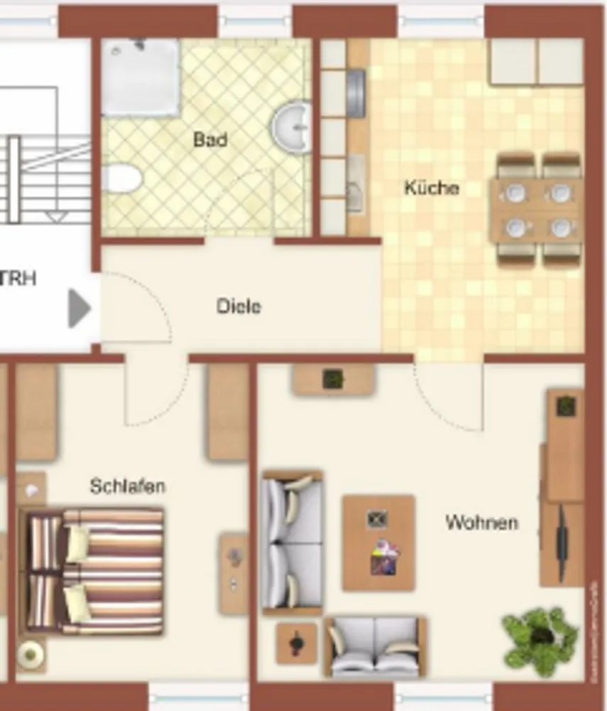 2 Zimmer Wohnung mit 50 m² in Wismar – Bild 1