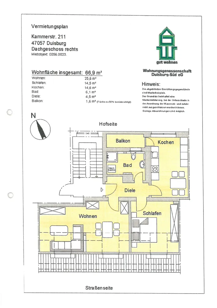 2 Zimmer Wohnung mit 67 m² in Duisburg – Bild 3