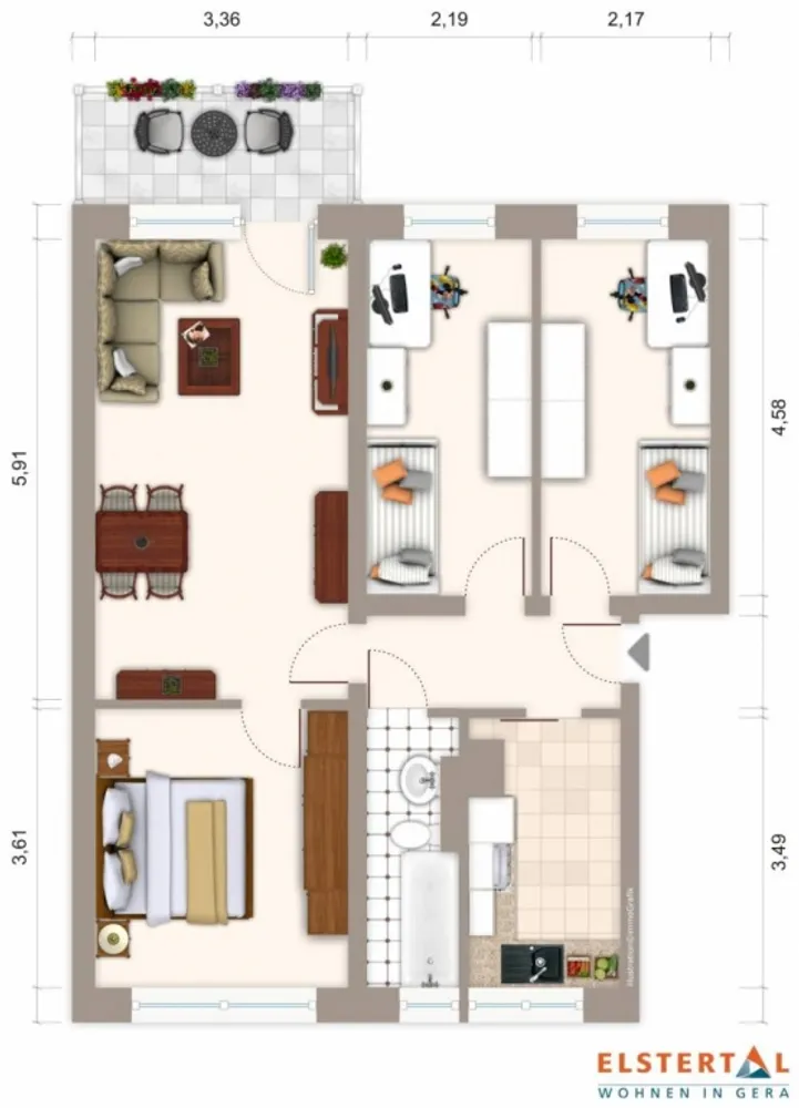 4 room apartment with 70 m² in Gera – Photo 2