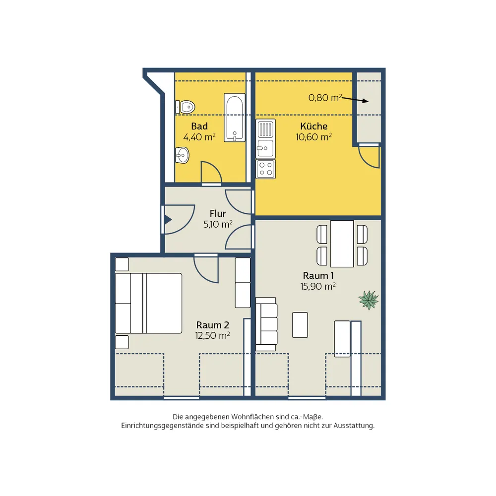 2 Zimmer Wohnung mit 49 m² in Leipzig – Bild 2