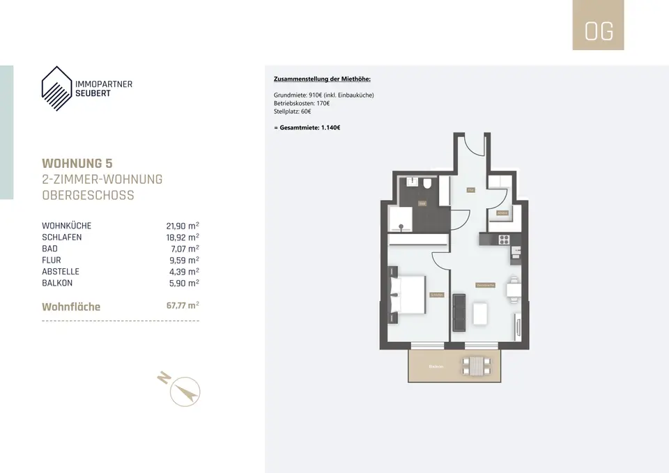 2 Zimmer Wohnung mit 66 m² in Straubing – Bild 10