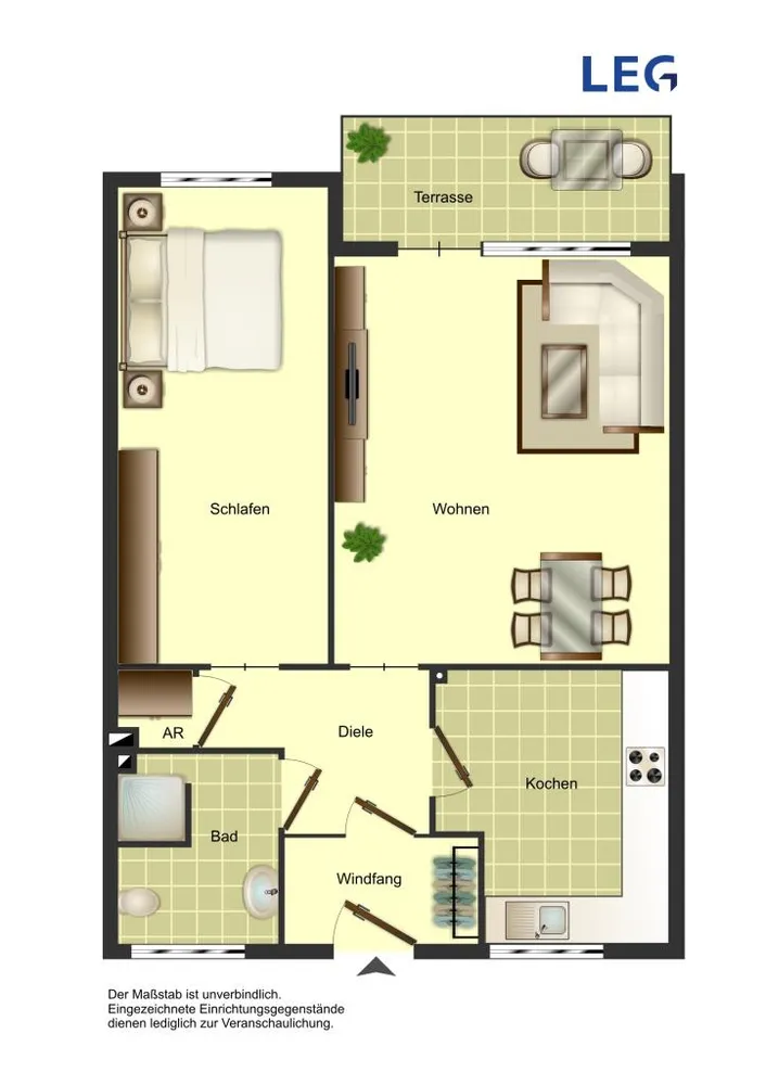 2 Zimmer Wohnung mit 62 m² in Aachen – Bild 2