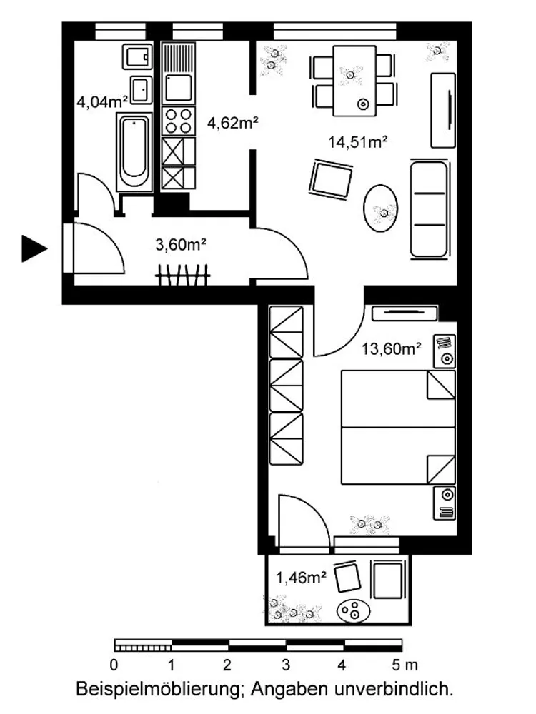 2 room apartment with 42 m² in Frankfurt am Main – Photo 2
