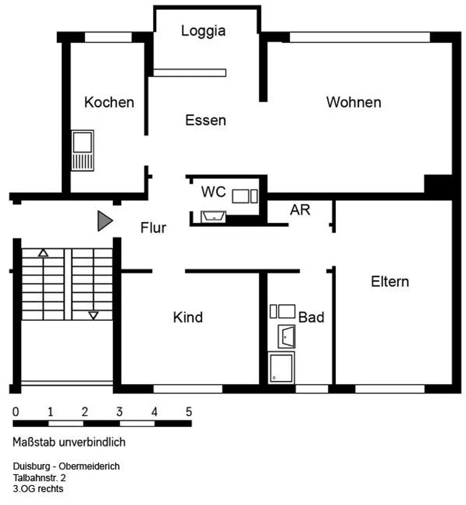 3 Zimmer Wohnung mit 80 m² in Duisburg – Bild 2