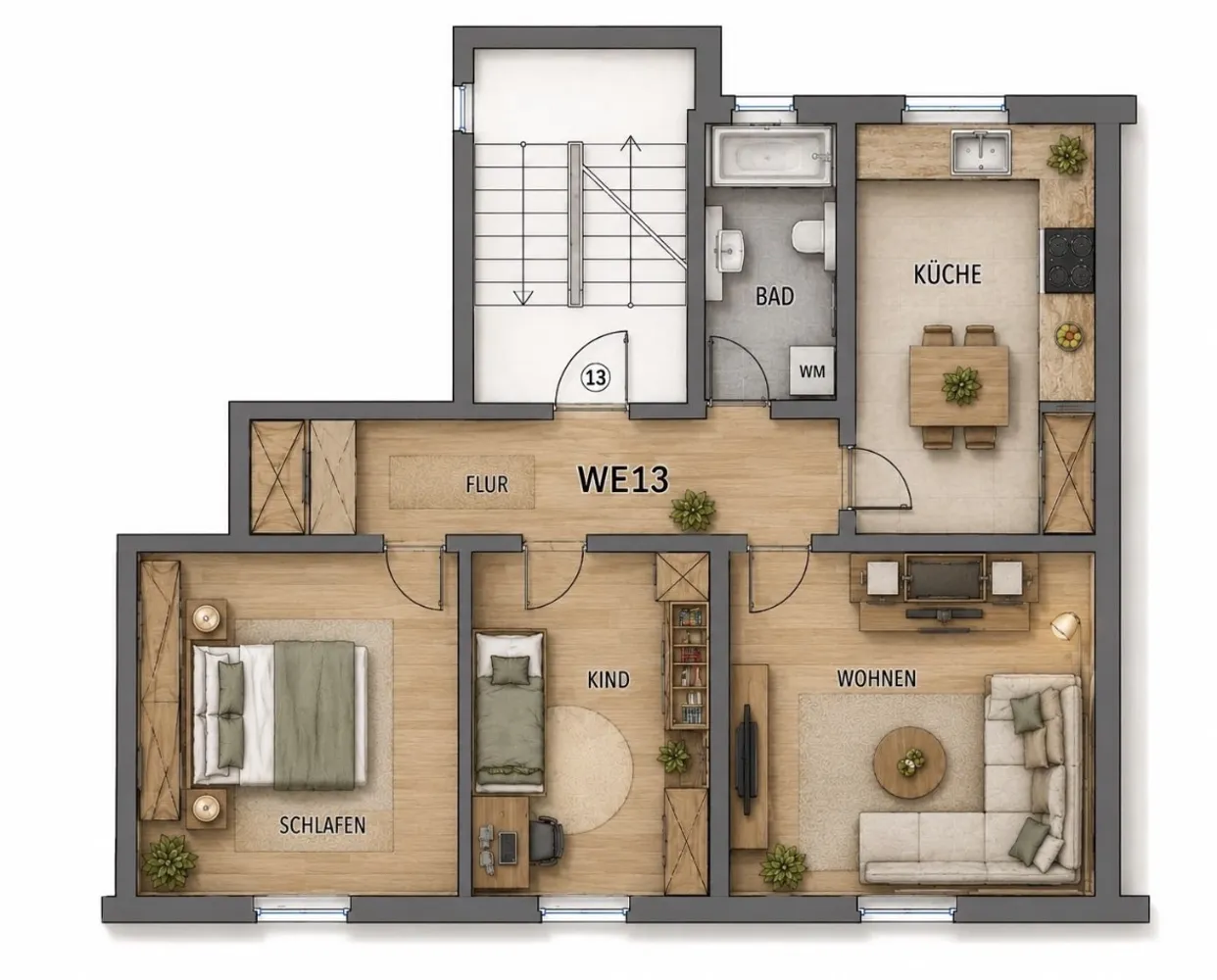 3 Zimmer Wohnung mit 56 m² in Chemnitz – Bild 7