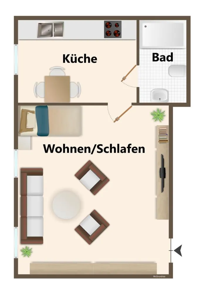 1 room apartment with 28 m² in Dresden – Photo 7