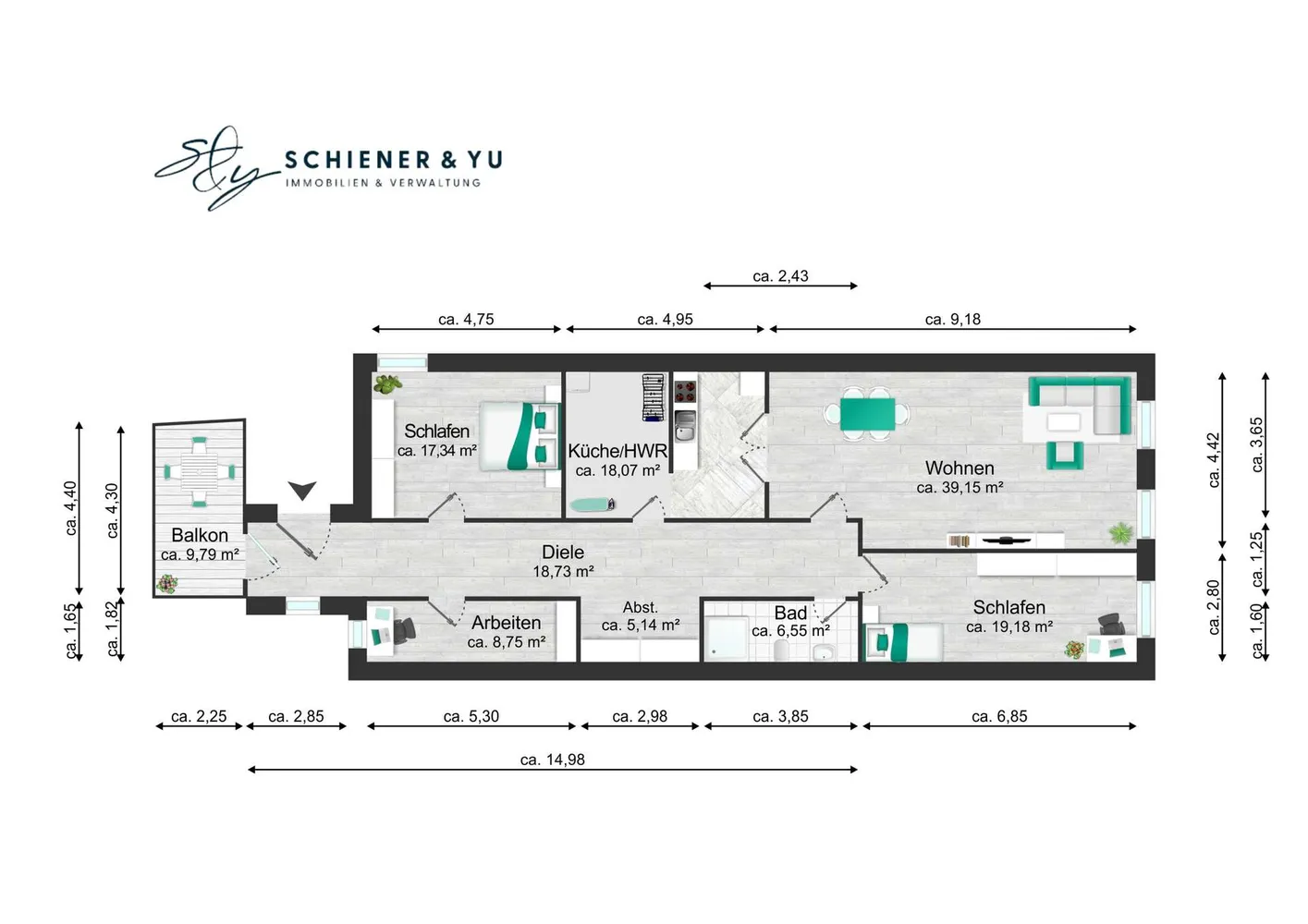 4 Zimmer Wohnung mit 129 m² in Landshut – Bild 4