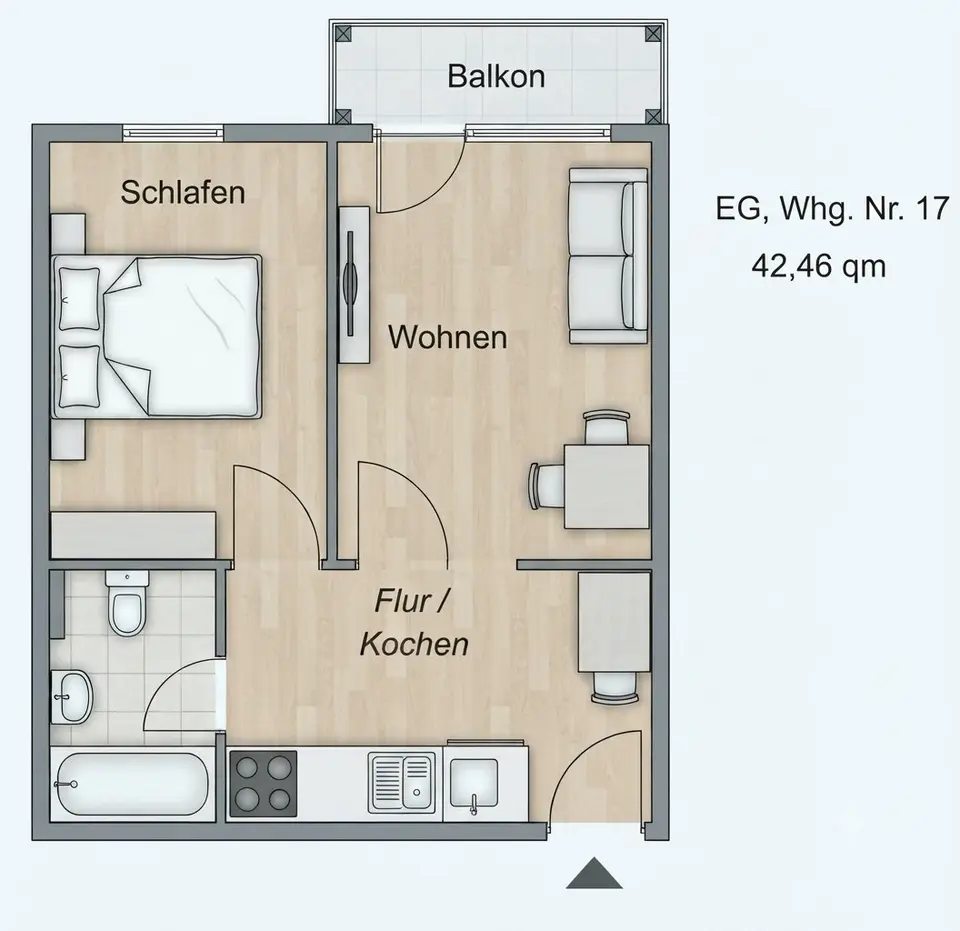 2 Zimmer Wohnung mit 42 m² in Hof – Bild 5
