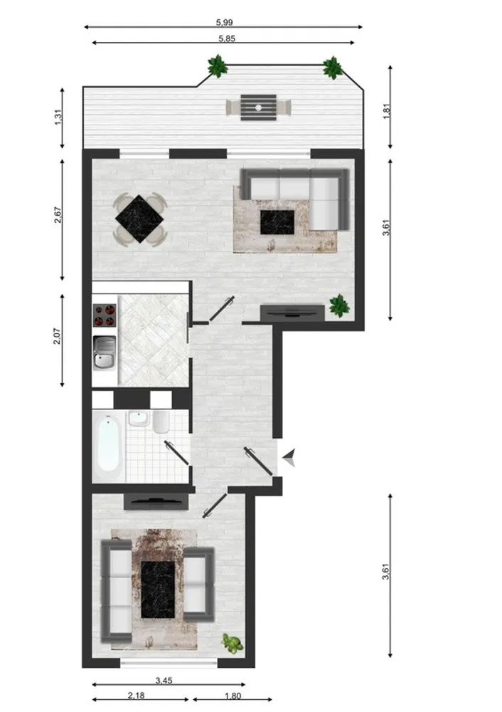 2 room apartment with 52 m² in Magdeburg – Photo 2