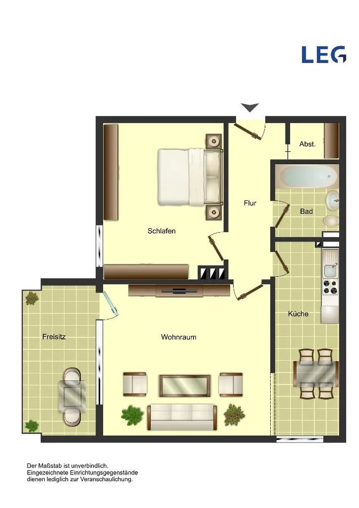 3 Zimmer Wohnung mit 61 m² in Duisburg – Bild 2