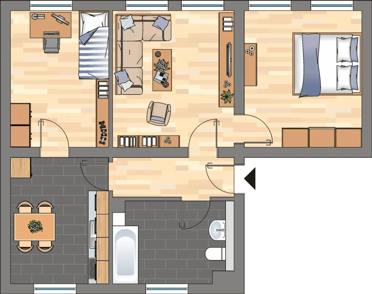 3 Zimmer Wohnung mit 52 m² in Leipzig – Bild 2