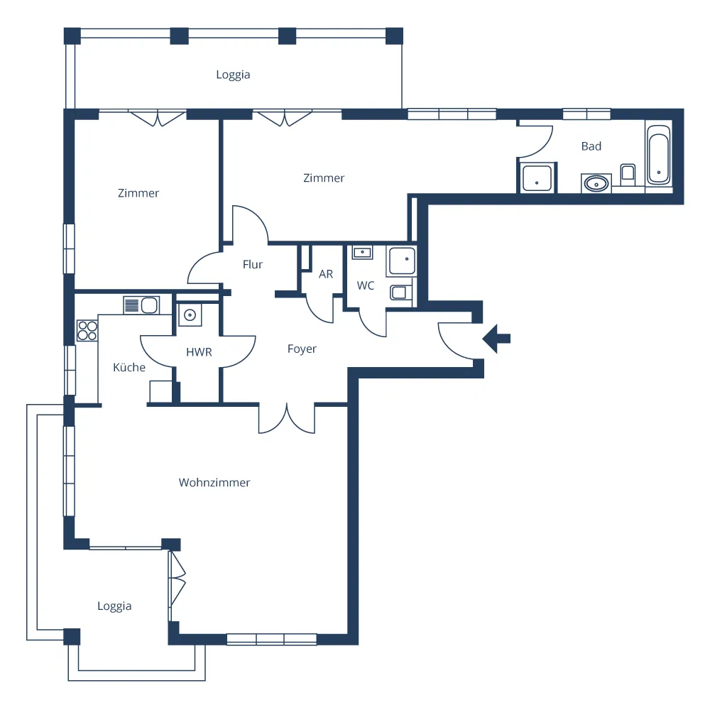 3 Zimmer Wohnung mit 139 m² in Berlin – Bild 3