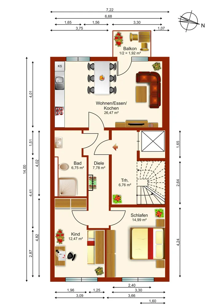 3 Zimmer Wohnung mit 73 m² in Köln – Bild 4