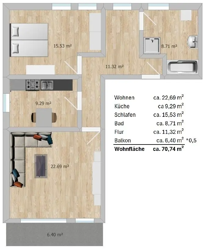 2 Zimmer Wohnung mit 75 m² in Deggendorf – Bild 5
