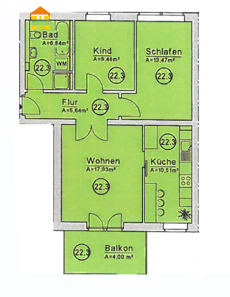3 room apartment with 68 m² in Chemnitz – Photo 5