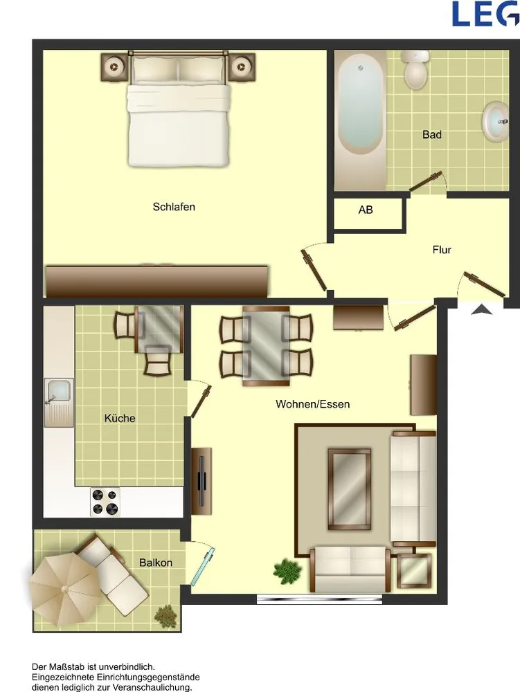 3 Zimmer Wohnung mit 45 m² in Hamm – Bild 2
