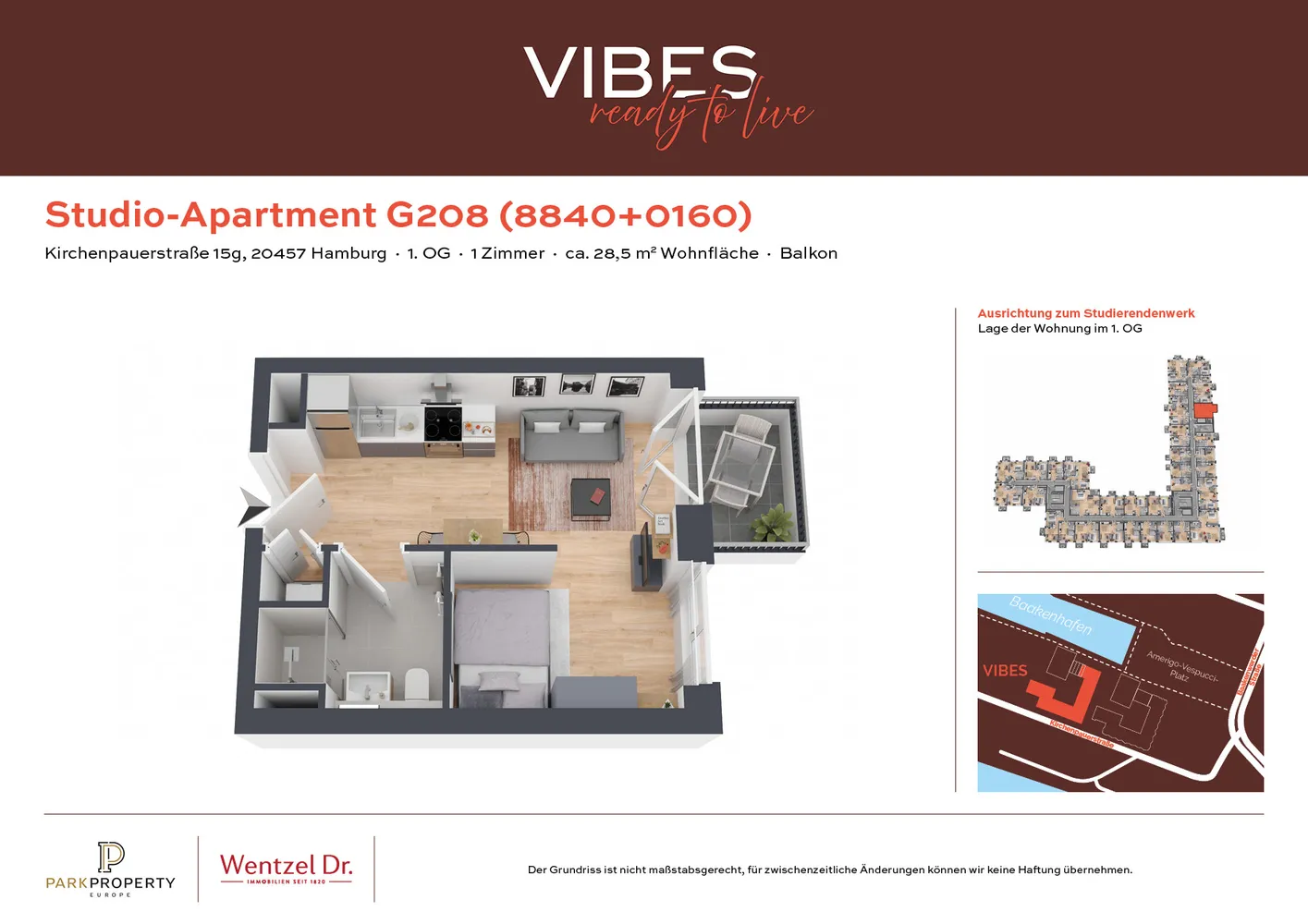 1 Zimmer Wohnung mit 28 m² in Hamburg – Bild 12