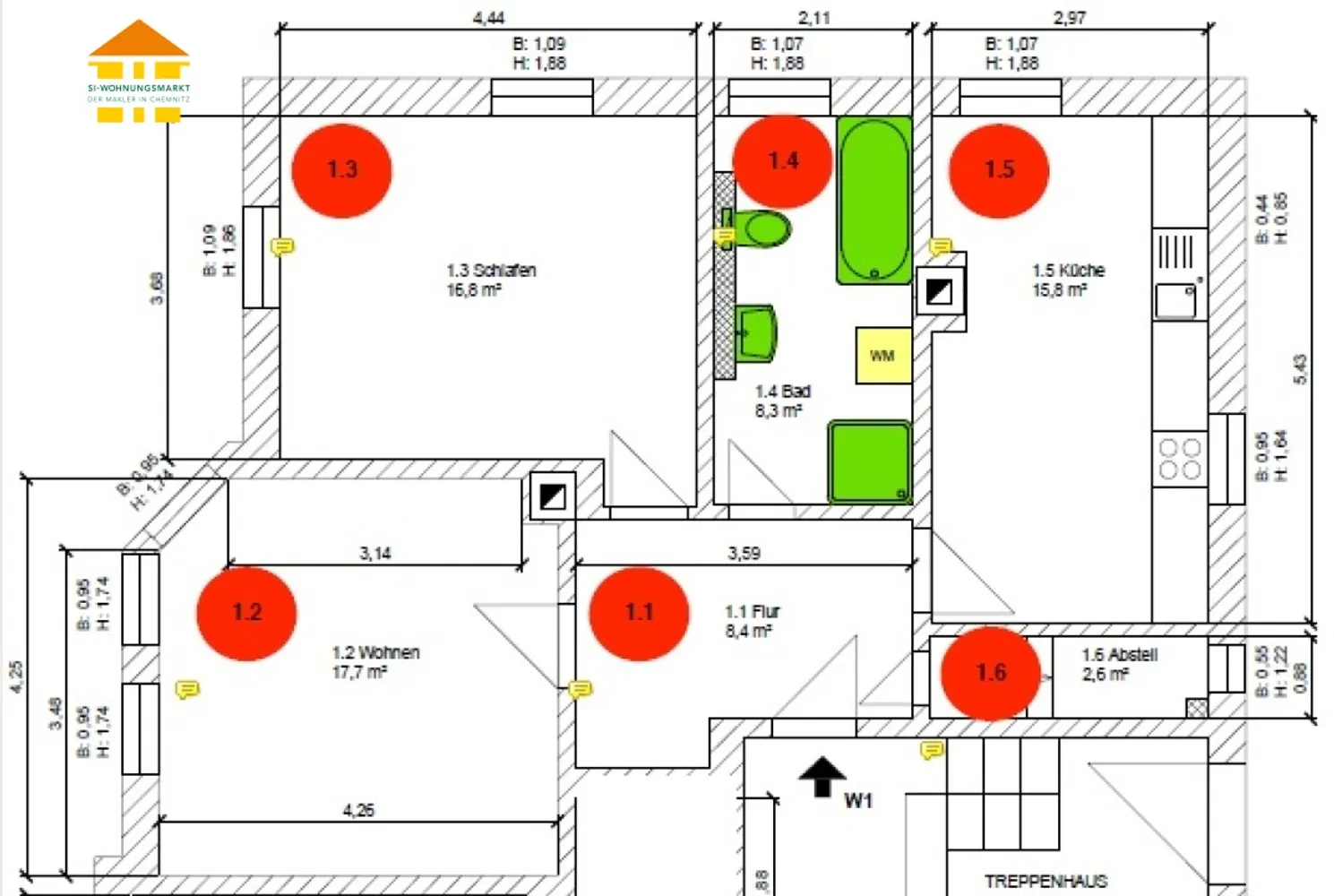 2 Zimmer Wohnung mit 70 m² in Chemnitz – Bild 7
